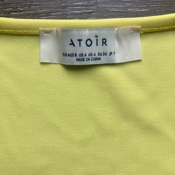 Atoir Open Yellow Shirt Size 4 - Picture 3 of 3